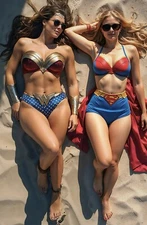 Wonder Woman & Supergirl DOUBLE SIDED - Ltd100 w/CoA Deviant Nation Art Book