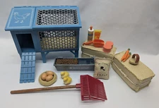 American Girl Chicken Coop Stable Accessories Chicks Nest Feed Eggs Set