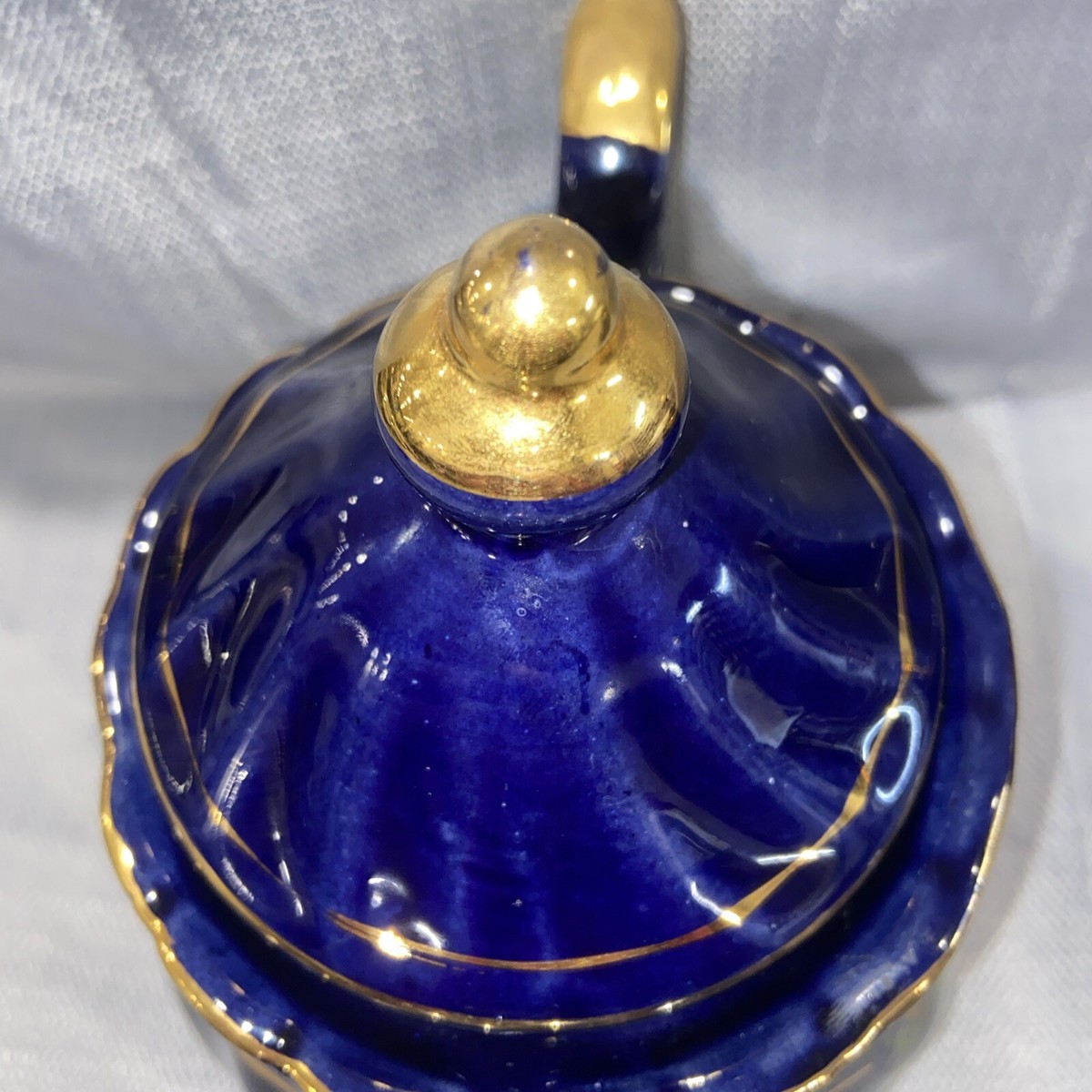 Gokser Kobalt Sanayii GS Porcelaine Stamped Dark Blue Gold Gokser Kobalt Sanayii GS Porcelaine Stamped Dark Blue Gold