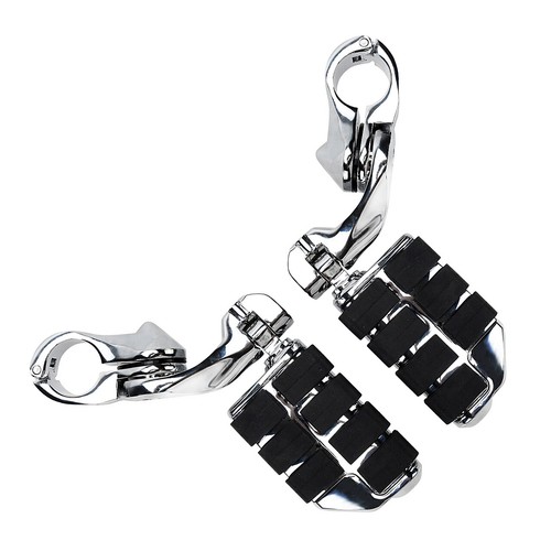 Chrome 1-1/4" Engine Guard Mount Foot Highway Pegs For Harley Road Electra Glide - Picture 6 of 7