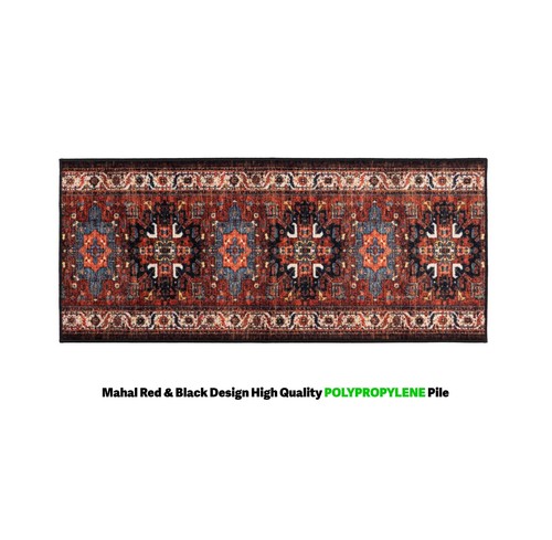 Custom Mahal Red Design High Quality Cotton Medium Pile Runner 25in / 36in Width - Picture 2 of 5
