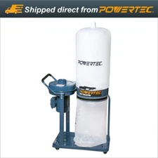 POWERTEC DC1081 Dust Collector with 1 HP Motor | 800 CFM | Mobile Base