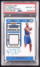 RJ Barrett Signed 2019-20 Panini Contenders Rookie Ticket Swatches #28 RC (PSA |