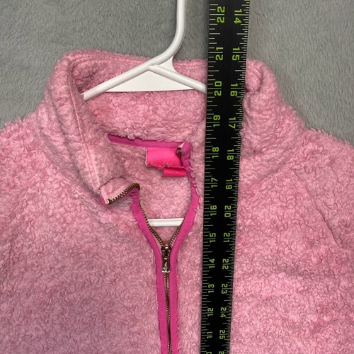 Liliy Pulitzer fleece jacket youth girls L 8-10 pink full zip mock neck sherpa - Picture 7 of 9