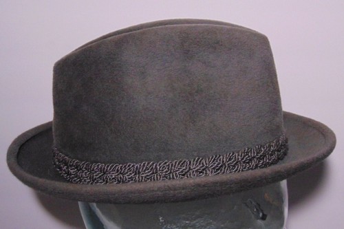 1960s Old Vintage Stetson Sovereign Fedora Hat with Feather Gray Grey Size 6 7/8 - Picture 8 of 12
