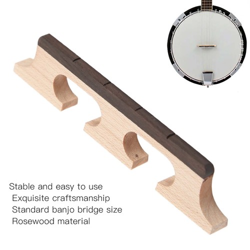 4 String Banjo Bridge Rosewood Decorative Robust Wooden 3 Leg Banjo Bridge - Picture 4 of 22