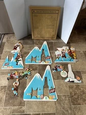 1957 Schlitz Beer Schlitzerland Mountain Climbers Flat Top Can Bottle Display