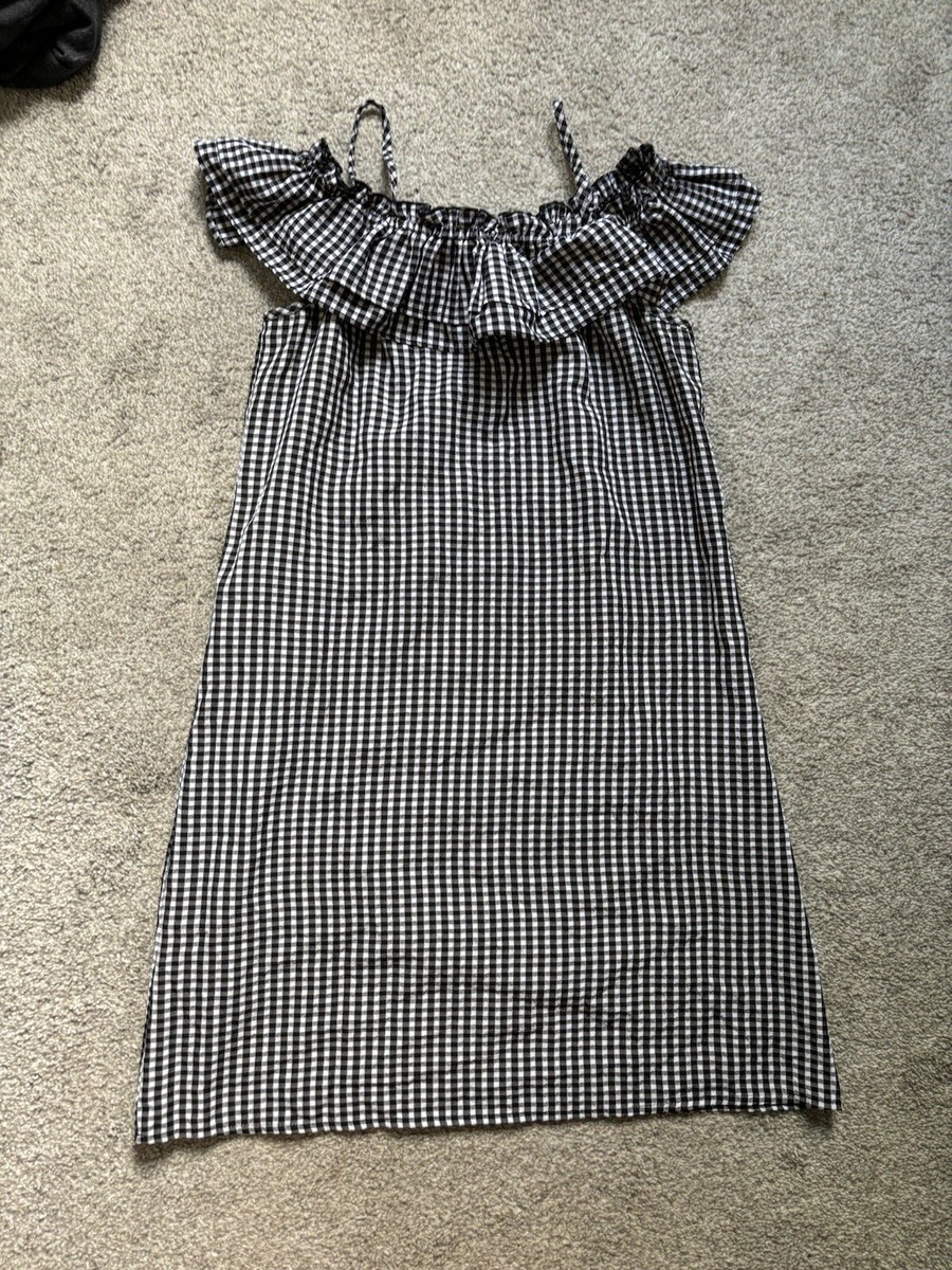 black and white checkered dress h&m Women's Black/Gingham check Tie-belt dress