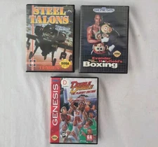 Sega Genesis Cases with Manuals NO GAMES - Double Dribble Steel Talons Holyfield