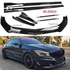 Front Bumper Lip Splitter 86.6"Side Skirts Rear Lip For Mercedes-Benz C300 AMG