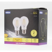 2X Xavax Led Leuchtmittel Birne Lampe Set A60 6,5W E27 Warmweiß 2700K 806Lm 240V