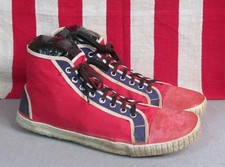 Vintage 1950s Champion Red/Blue/Wht Canvas Basketball Sneakers Shoes Sz.11 Nice 