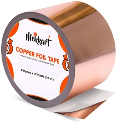 Adhesivo Conductor De Cinta De Cobre - Doble Cara 2 Pulgadas X 12 Yardas Lamina 