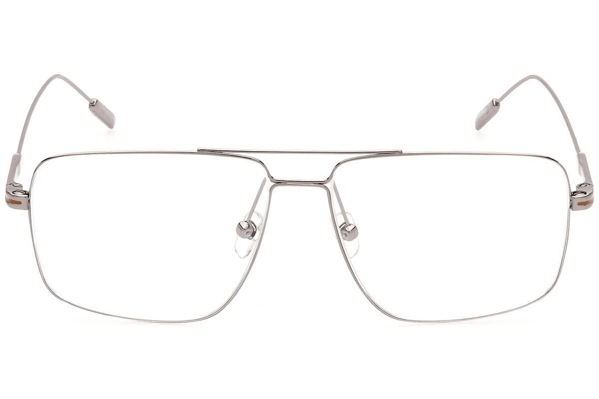 Ermenegildo Zegna EZ 5225 016 Silver Slim Aviator Eyeglasses Frame 56 14 145