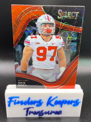 2022 NICK BOSA PANINI SELECT DRAFT PICKS RED LAZER PRIZM FIELD LEVEL #168   