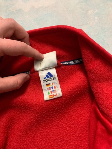 Vintage Adidas Fleece Full Zip Jacket 1990s men’s size Large Red Outdoor Life - Picture 12 of 24