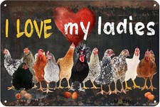 Funny Chicken Coop I Love Ladies Kitchen for Chicken Tin Metal Signs Home D cor
