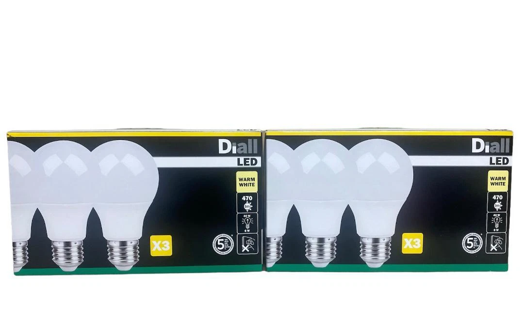 DIALL ES GLS LED Light Bulbs 470lm 6 Pack Warm White 6W 40W Light Bulb