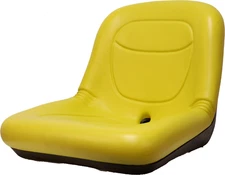 Low Back John Deere Lawn Mower Seat Yellow 