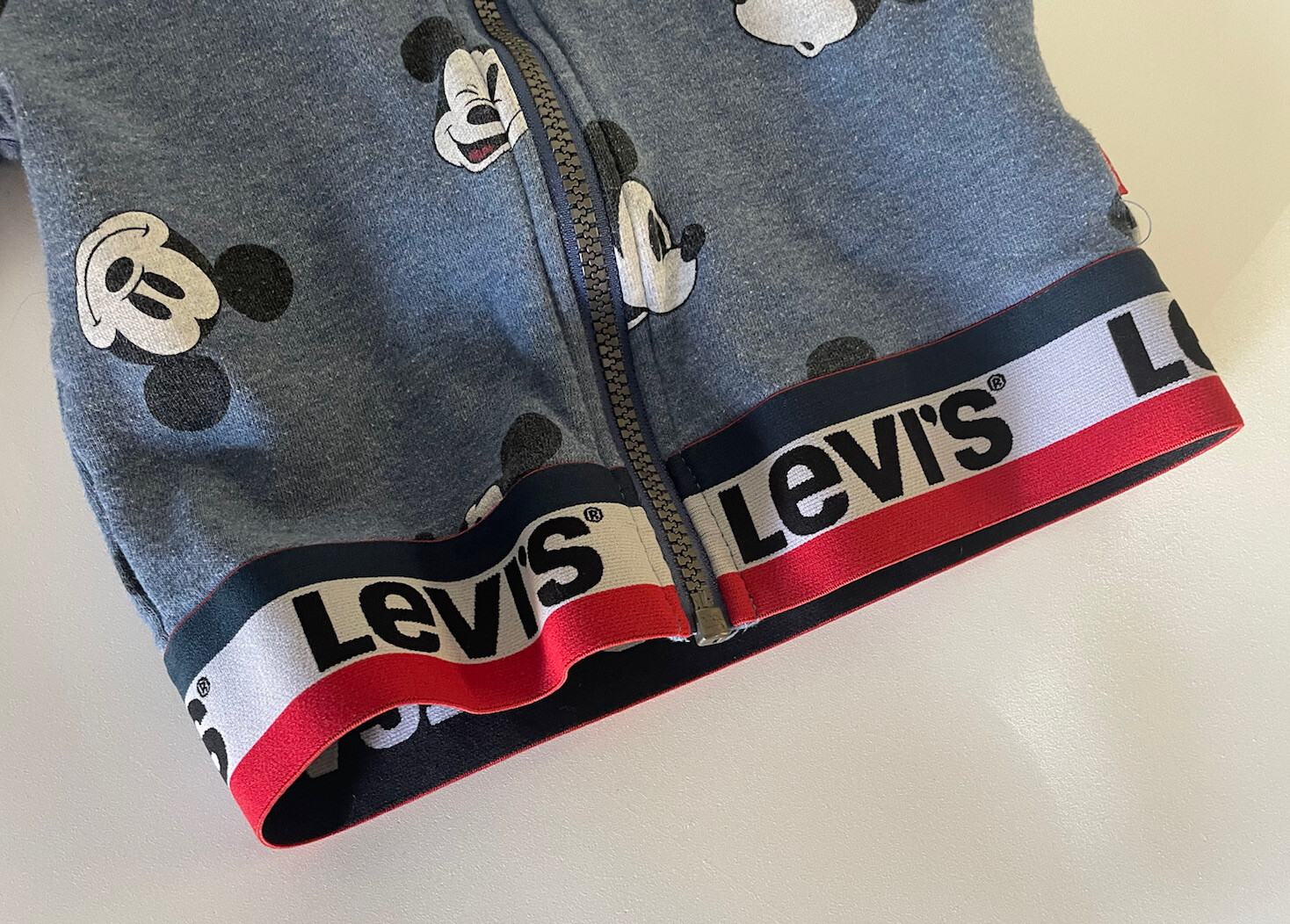 DISNEY -LEVI'S  Mickey Mouse Boys Blue Zip Hoodie Sweater Jacket Toddler SZ 2T 2 image 8