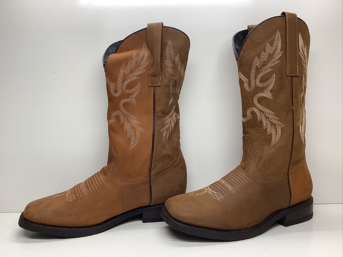 MENS MASTERSON BOOT CO COWBOY SQ TOE BROWN BOOTS SIZE 7 D | eBay display picture 2