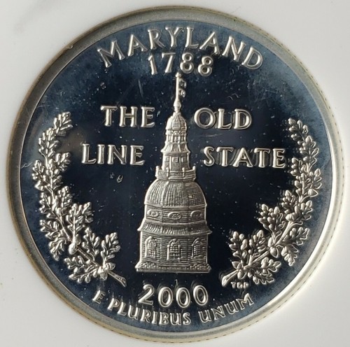 2000 S Proof 25c Maryland State Silver Quarter Dollar NGC PF69 W Ultra Cameo - Picture 2 of 3