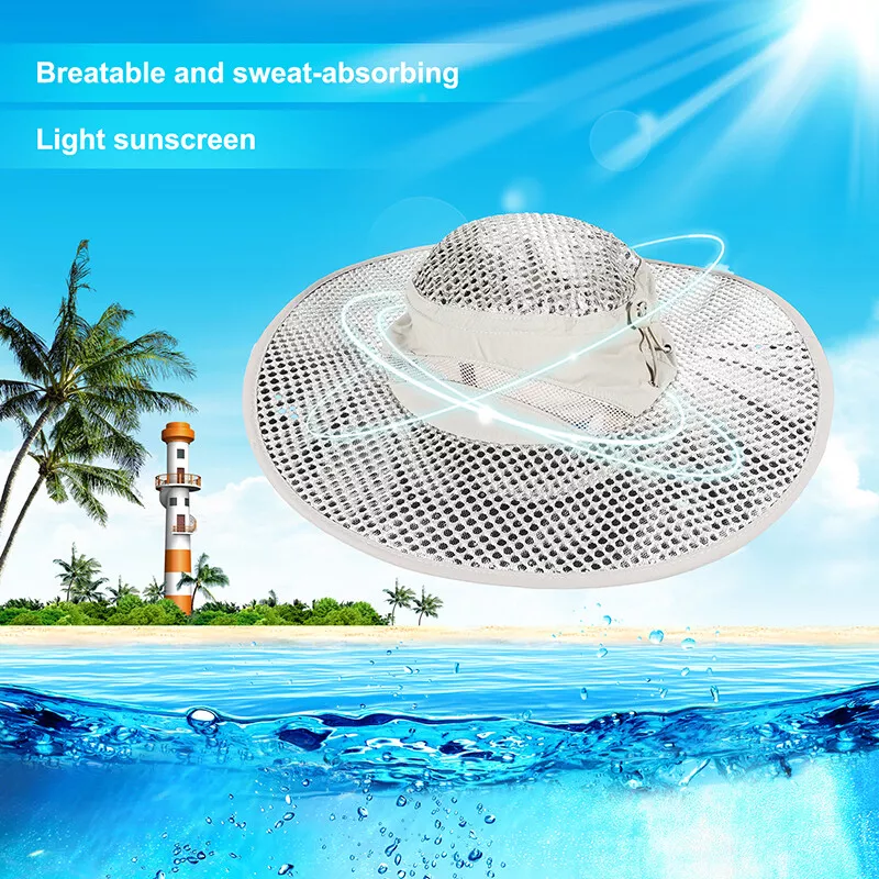 Bucket Hat Cap Nylon Fishing Wide Brim Boating Hiking Sun Summer
