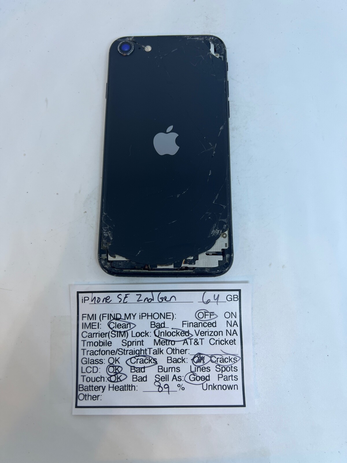 Apple Iphone Se 2nd Gen 64gb Black Unlocked 275 Cdma Gsm For Sale Online Ebay