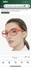 MARE AZZURO Oversized Cat Eye Reading Glasses Women s Red Clear Lens