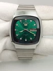 Vintage Seiko 5 Automatic 7009-5150 TV Case Green Dial Day Date Men's Watch
