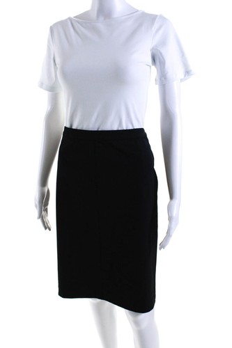 Escada Womens Solid Black Zip Back Lined Mini Pencil Skirt Size 42 - Picture 2 of 6