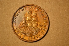 1837 Hard Times Token- Webster Credit/ Sailing Ships.  Nice AU with die crack.