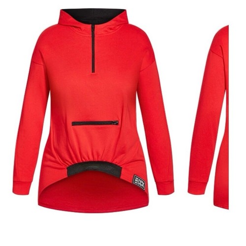 Women’s Plus size City Chic red hoodie 16 sweatshirt activewear - Picture 6 of 17