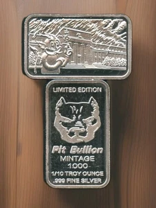PIT BULLION Fun With Willy Federal Reserve Limited 1/10th OZ 999 Fine silver Bar