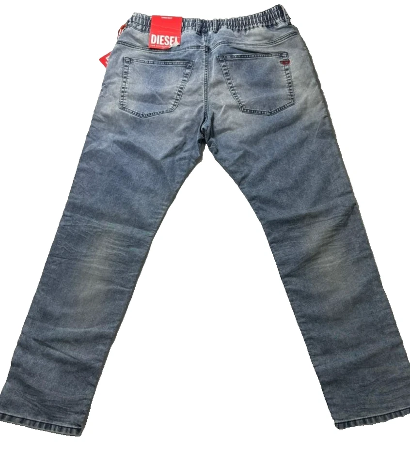 Pantalones de mezclilla para correr Diesel D-Krooley 32 azul lavado calce ajustado elásticos Foto 2 de 4