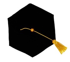 Doctoral Tam,Doctoral Cap,Doctoral Graduation Tam PhD Black Velvet 6-Sided wi...