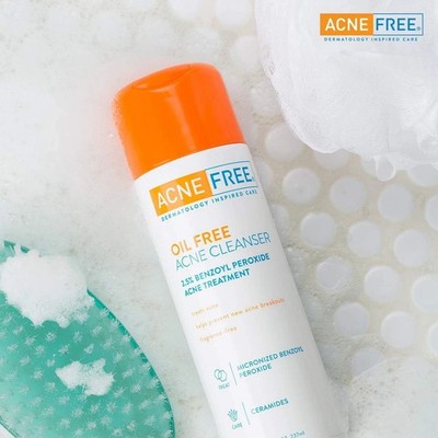 AcneFree Oil-Free Acne Cleanser with 2.5% Benzoyl Peroxide Acne Treatment 8 oz