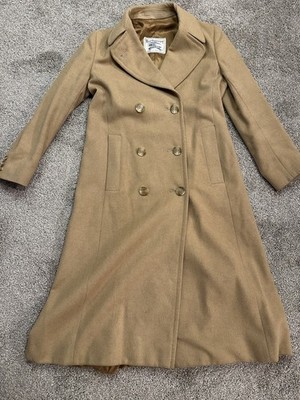 VINTAGE BURBERRYS Camel 100% Wool Long Overcoat- Women s Size EXLPLUS 10
