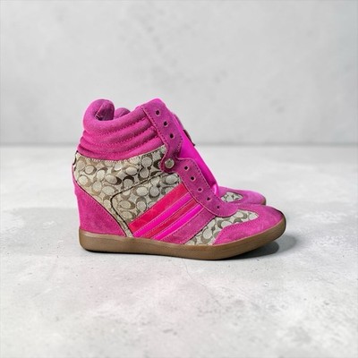 Coach Alara wedge sneakers Hot Pink Pre Loved Women s Shoe Size 8M