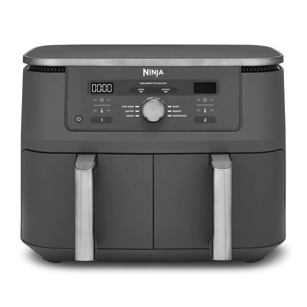Ninja Dual Zone Air Fryer DZ400EU Doppel HeißLuftfritteuse 9,5L 2470W Grau NEU-image