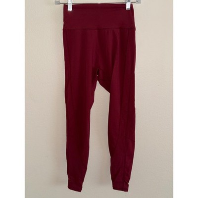 Buffbunny Collection Burgundy High Waisted Athletic Leggings Womens Medium Wine