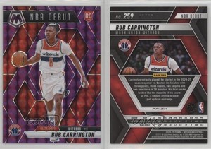 2024-25 Panini Mosaic NBA Debut Purple Prizm /99 Bub Carrington #259 Rookie RC