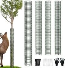 48" Metal Tree Trunk Protector, 4 Pack Mesh Tree Guards Tree Protectors with ...
