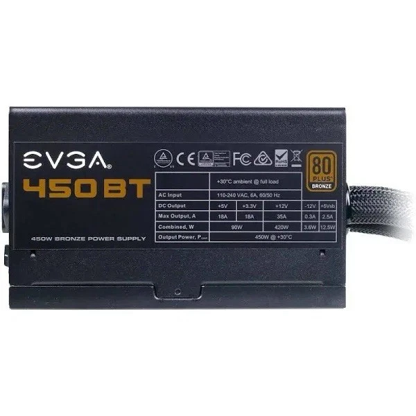 EVGA 450W 80+ Bronze Desktop Power Supply, Used, Working - Image 2 of 4