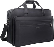 Sleek Canvas Briefcase for Men - Fits 15.6" to 19" Laptops