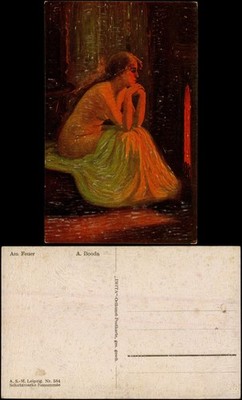 Artist Card: Painting Artworks By Fire A. Booda - Oil Art Postcard 1913