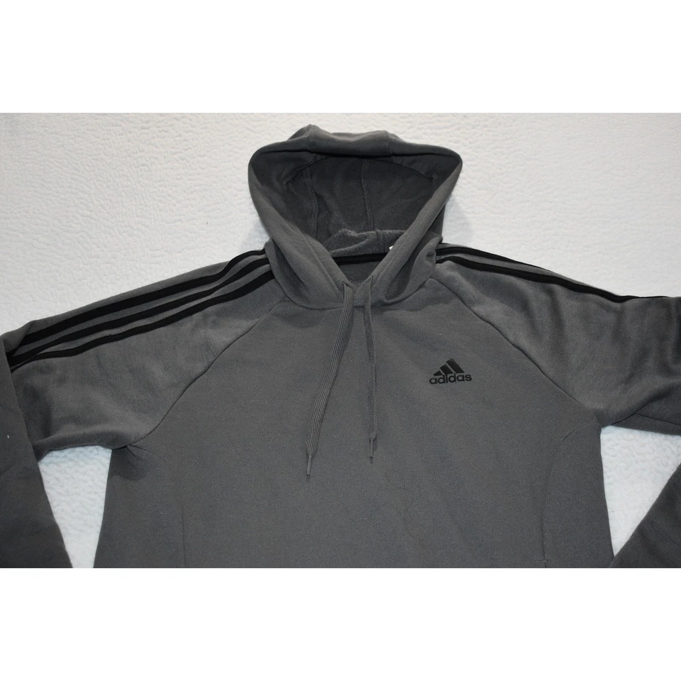 Adidas Sudadera con Capucha Pullover Mujer Talla Pequeña Gris Bolsillo Frontal Mezcla de Algodón Foto 2 de 4