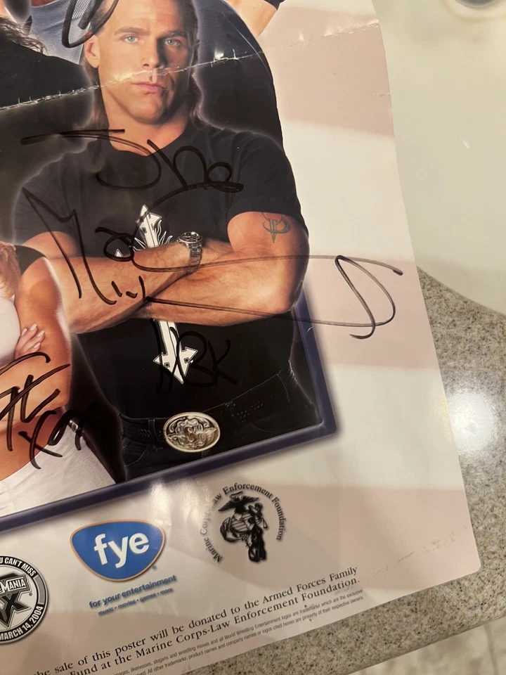 WrestleMania XX Armed Forces Poster Signed By Goldberg Stone Cold HHH HBK ALL 6 - Image 3 of 4