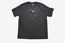 DC Superman Tonal Black Logo Mens All Black Shirt New L, XL, 2XL