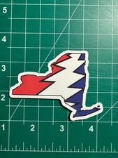 New York Stealie - Grateful Dead - Laminated Vinyl Sticker 2.5"x3"